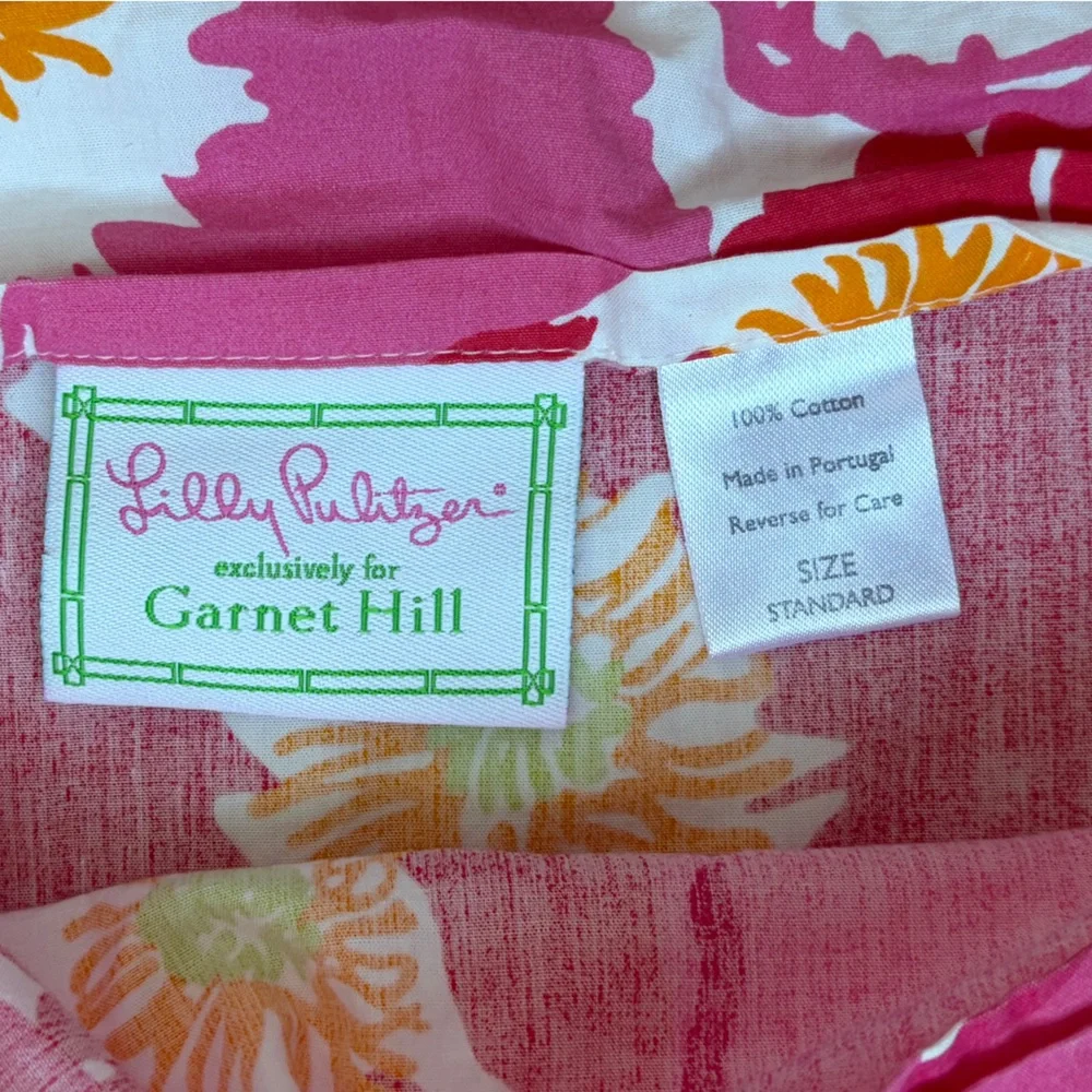 Lilly Pulitzer Garnet Hill Scarlet Begonias Tropical Floral Duvet Set Full/Queen - Picture 15 of 15